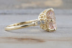 14k Gold 10x8mm Oval Morganite Art Deco Diamonds Ring ASPER1430027