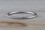 Gold 1mm Diamond Ring Band Stack Dainty B10074