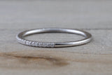 Gold 1mm Diamond Ring Band Stack Dainty B10074