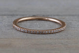 Gold 1mm Diamond Ring Band Stack Dainty B10074