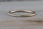 Gold 1mm Diamond Ring Band Stack Dainty B10074