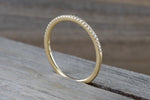 Gold 1mm Diamond Ring Band Stack Dainty B10074