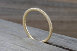 Gold 1mm Diamond Ring Band Stack Dainty B10074