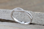 Gold Infinity Twist Crossover Diamond Ring B10002