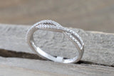Gold Infinity Twist Crossover Diamond Ring B10002