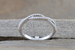 Gold Infinity Twist Crossover Diamond Ring B10002