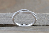 Gold Infinity Twist Crossover Diamond Ring B10002