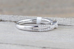 Gold Infinity Twist Crossover Diamond Ring B10002
