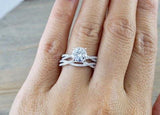 Wedding Set Solitaire Moissanite Diamond Engagement Ring M3085 B10002