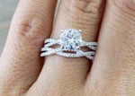 Wedding Set Solitaire Moissanite Diamond Engagement Ring M3085 B10002
