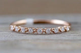 14kt Rose Gold Diamond Ring Band Wedding Engagement Stack Dainty B010033