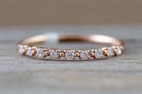 14kt Rose Gold Diamond Ring Band Wedding Engagement Stack Dainty B010033