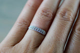18k Rose Gold Diamond Vintage Classic Pave and Single Prong Band Ring Wedding