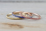 Dainty Thin Sapphire Eternity Band Stackable Ring B10078