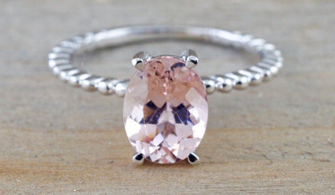 Morganite Bead Ring