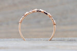 14k Rose Gold Infinity Twist Arrow Crossover Triangle Diamond Engagement Band Brilliant Cut