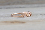 14k Rose Gold Infinity Twist Arrow Crossover Triangle Diamond Engagement Band Brilliant Cut