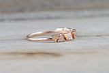 14k Rose Gold Infinity Twist Arrow Crossover Triangle Diamond Engagement Band Brilliant Cut