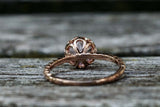 Melrose 14k Gold Round Morganite Engagement Ring Crown Vintage 6mm