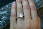 Melrose 8mm Morganite Gold Round Ring Crown Vintage