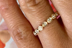 14k Rose Gold Diamond Vintage Milgrain Bezel Full Eternity Band Ring Wedding