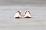 14k Rose or Yellow Gold Pyramid Triangle Stud Earring Studs 3d Point ERTRI3DR