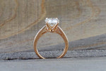 2 carat Round Moissanite Lab Grown Diamond Ring 18kt Rose Gold Solitaire