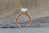 2 carat Round Moissanite Lab Grown Diamond Ring 18kt Rose Gold Solitaire