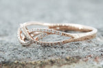 18k Rose Gold Diamond Infinity Intertwined Band Promise Ring