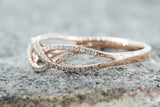 18k Rose Gold Diamond Infinity Intertwined Band Promise Ring