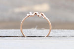 14kt Rose Gold Diamond Hammered Heart Beat Vine Large Ring Crown Vintage