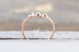 14kt Rose Gold Diamond Hammered Heart Beat Vine Large Ring Crown Vintage