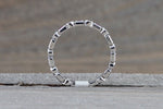 14k White Gold Square Princess Cut Ruy Diamond Vintage Eternity Band Ring Style Design Art Deco Chic