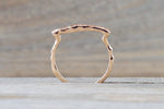 14kt Rose Gold Diamond Hammered Band Ring