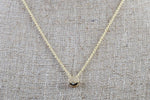 14k Yellow Gold Tiny Circle Diamond Stud Pendant