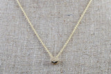14k Yellow Gold Tiny Circle Diamond Stud Pendant