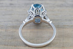 14k White Gold 11x9mm Oval Aquamarine And Diamonds