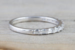 Baguette Cut Diamond Ring Prong Set Straight Band 2mm