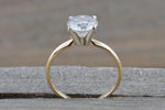 Gold Solitaire Round Moissanite 7.5mm Engagement Ring Charles & Colvard
