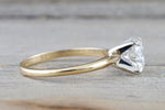 Gold Solitaire Round Moissanite 7.5mm Engagement Ring Charles & Colvard