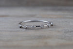 14kt White Gold Diamond Vine Large Ring Crown Vintage Design Rope Classic Milgrain Infinity Bezel Band