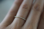 Gold 1mm Diamond Ring Band Stack Dainty B10074