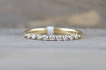 14k Yellow Gold Diamond Stackable Band Engagement Promise Ring Love Bead Single Prong