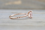 Oval Morganite Ring Bead Design Gold Band  ASPER1430029