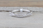 Gold Infinity Twist Crossover Diamond Ring B10002