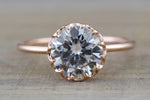 Moissanite  Gold Solitaire Round 8mm Melrose