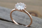 Moissanite  Gold Solitaire Round 8mm Melrose