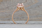 Gold Pear Morganite Diamond Halo Engagement Ring ASPER1430053