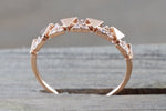 14k Rose Gold Infinity Twist Arrow Crossover Triangle Diamond Engagement Band Brilliant Cut