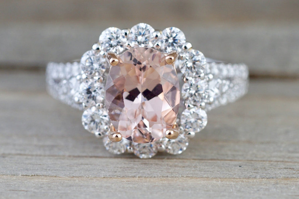 Cushion Pink Diamond Halo Engagement Ring